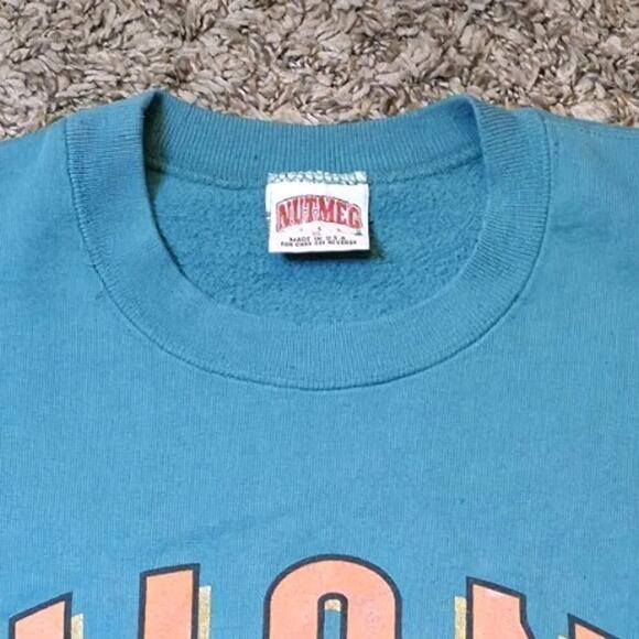 Vintage Nutmeg Sweatshirt Sweater Miami Dolphins NFL USA Crewneck Teal Mens XL - Picture 7 of 7